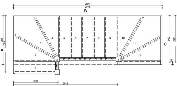 Trade Range S1W35W3N Winder Staircase R/H With Handrails