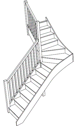 S6W33N Winder Staircase Left Handed