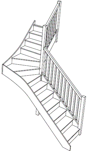 S6W33N Winder Staircase Right Handed