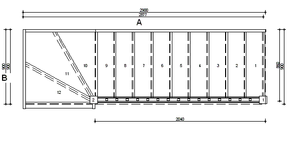 Trade Range S9W3N Winder Staircase L/H With Handrails