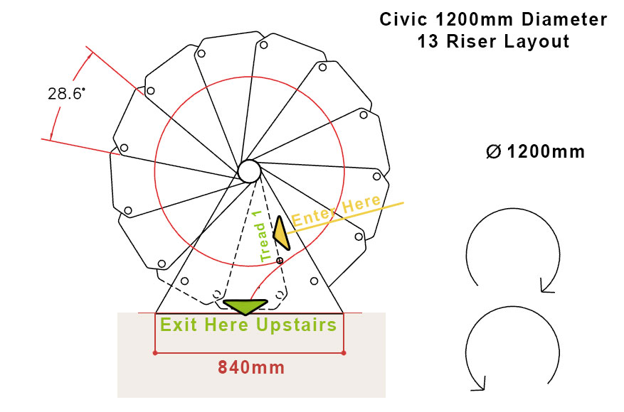 13 Riser Plan - Civic Spiral Stair Kit
