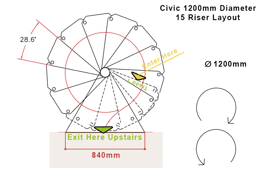 15 Rise Plan - Arke Civic Staircase 1200mm