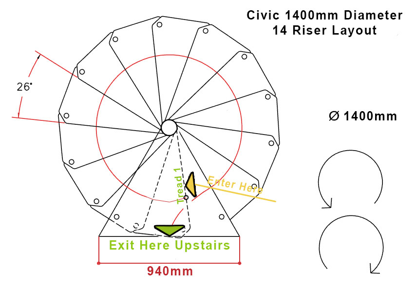 Civik 1400mm Diameter Plan 14 Riser Layout
