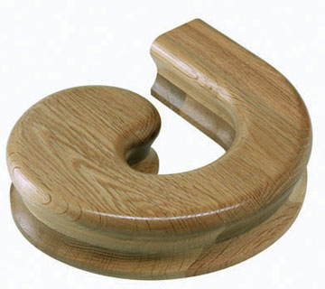 Oak HR Left Hand Volute Handrail Fitting