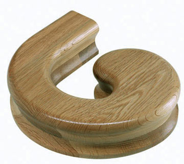 Oak HR Right Hand Volute Handrail Fitting