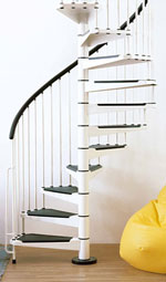 White Civic Spiral Staircase